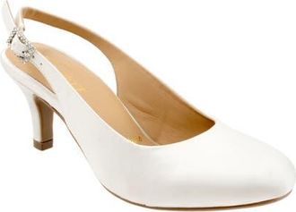 Trotters Lexi Slingback Pump in White Satin at Nordstrom, Size 10.5