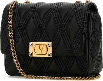 Valentino Garavani Womens Black Nappa Leather Medium Quiltie 67 Shoulder Bag Nero Borse A Tracolla