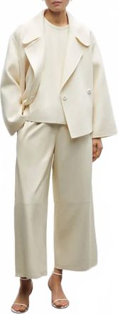 Arma Elizabeth Lamb Leather Crop Pant In Ecru