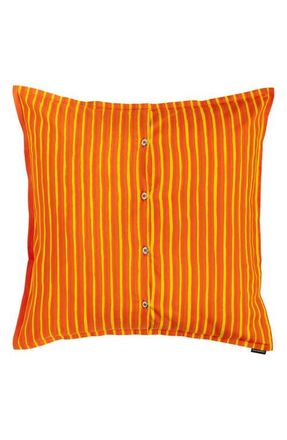 Marimekko Piccolo Stripe Cotton Pillow Cover in Orange at Nordstrom, Size One Size Oz