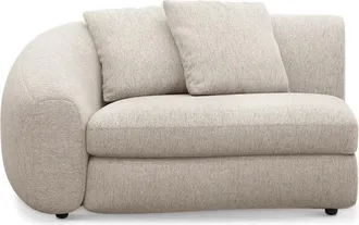 Castlery Fable Left Arm Sofa Customized, Performance Classic Twill Light Grey, Ultra Deep Seats, Spill Resistant, Castlery