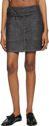 Courr&egrave;ges Two Pockets Denim Skirt