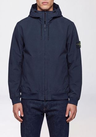 Stone Island Shell Hooded Windbreaker in Soft Shell-R Fabric