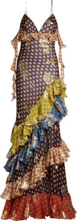 Etro Etro Long Dress With Ruffles And A V Neck