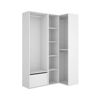 Dmora Dmora - Gran Armario Cadria, Muebles De Dormitorio, Vestidor, Armario De Ropa, 145x85 H205 Cm, Blanco Y Roble