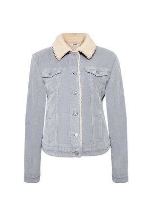 Mavi Jeansjacke MAVI Mavi Jacke Daisy Sherpa, Damen, Gr. M, grau, Obermaterial: 98% Baumwolle CO. 2% Elasthan EL., Jacken Jeansjacke