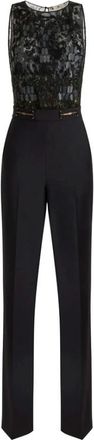 Elisabetta Franchi Jumpsuit in cr&ecirc;pe stof met borduursels - Dames - Jumpsuits - Zwart - S - Polyester - Jumpsuits & Playsuits