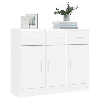 Berkfield Home Sideboard White 91x28x75 cm Engineered Wood | Size: 91 x 28 x 75 cm