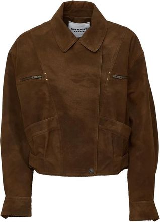 Isabel Marant Jassen, Dames, Bruin, 2Xs, Leather Jassen