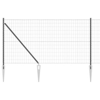 Berkfield Home Euro Fence with 13 Spike Posts 1x25 m Galvanised Steel Grey