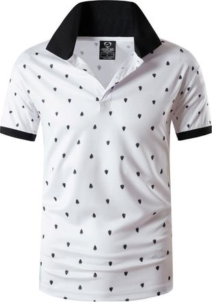 Jeansian Mens Short Sleeve Polo T-Shirts Wicking Breathable Running Training Sports Tee Tops S031 White XL