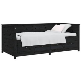 Berkfield Home Beautiful Day Bed Black 90x190 cm Solid Wood Pine