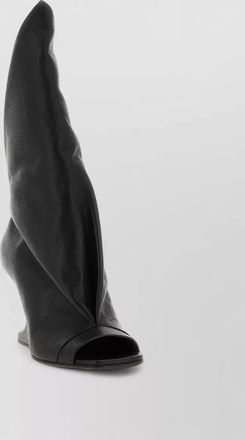 Rick Owens cantilever strutter boots high shaft peep toe