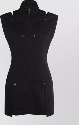 Jean Paul Gaultier sleeveless fitted mini dress with high collar