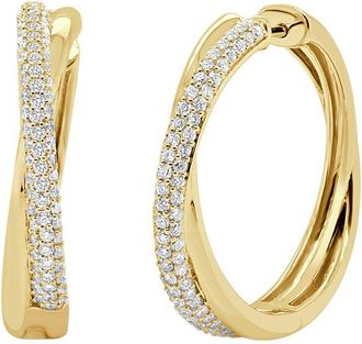 Sabrina Designs 14K 0.76 Ct. Tw. Diamond Hoop Earrings