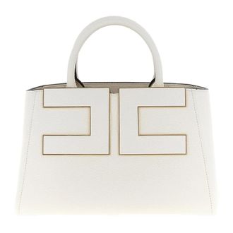 Elisabetta Franchi Maxi Logo Shopping Bag - female - Elisabetta Franchi - Handbags - White - ONE SIZE - Bags