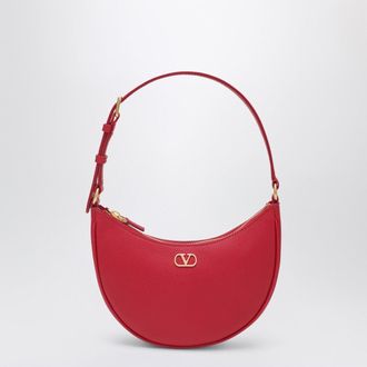 Valentino Garavani Red Leather Vlogo Signature Mini Hobo Bag