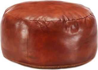 vidaXL Puf Marr&oacute;n 60x30 Cm Cuero Aut&eacute;ntico De Cabra Vidaxl