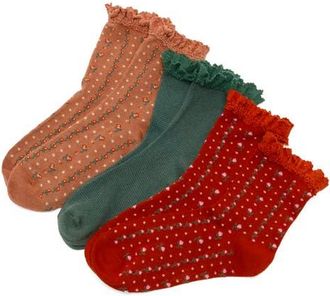 Free People Pack of 3 Ruffle Socks in Merry And Bright at Nordstrom