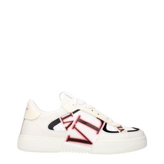 Valentino Garavani Herrens Sneakers Weiß/Schwarzes Leder