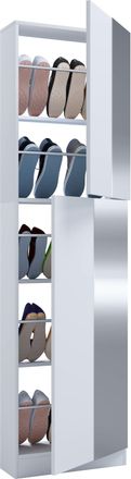 ebuy24 Ebuy24 - Gabinete De Zapatos De Madera Vcm Dimensiones: Al. 180 X An. 50 X P. 17 Cm 2 Puertas Rotativas Espejo Pr&aacute;ctico - Espejo Fulisa Xl (blanco)