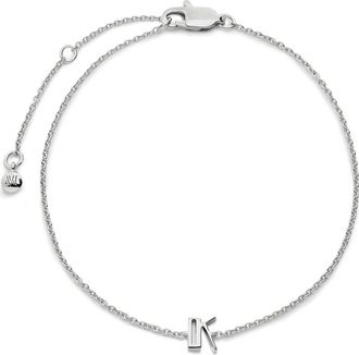 Monica Vinader Initial Pendant Bracelet in Sterling Silver K at Nordstrom