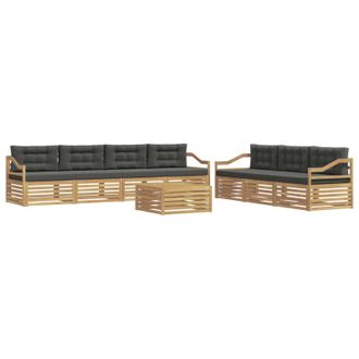 vidaXL Conjunto De Sof&aacute;s De Exterior 8 Uds. Blanco Y Antracita Vidaxl