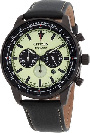 Citizen Eco-Drive Chronograph Green Dial Mens Watch CA4505-21X