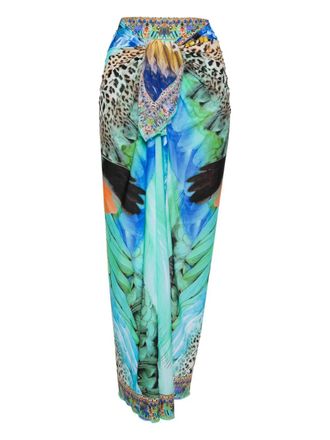 Camilla graphic-print skirt - Blue