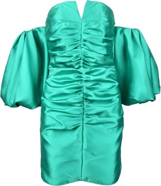 Simona Corsellini Damesjurk - Dames - Feestkleedjes - Groen - S - Polyester - Kleedjes
