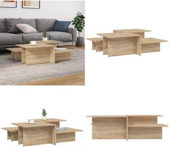 vidaXL Tavolini da Salotto 2 pz Rovere Sonoma in Legno Multistrato - Tavoli in legno - Tavoli in legno multistrato
