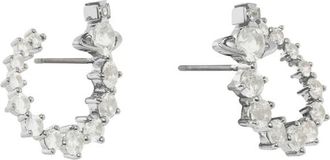 Vivienne Westwood Lydia Embellished orb Hoop Earrings - Silver - One Size