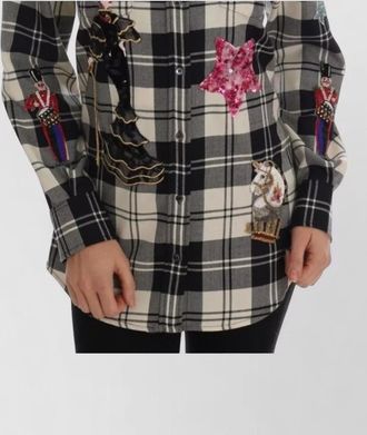 Dolce & Gabbana wool crystal-embellished checked jacket