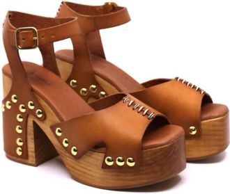 Free People Womens Cecily Studded Clog In Luggage