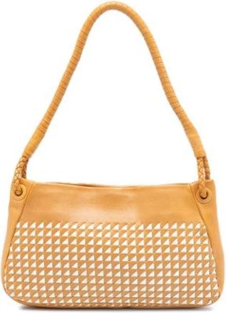 Bottega Veneta Pre-owned Shoulder Bags, female, Brown, Size: ONE SIZE Pre-owned Woven Leather Shoulder Bag