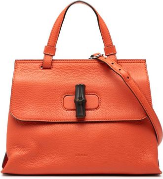 Gucci Pre-owned Gucci Small Leather Bamboo Daily Satchel 370831.527066