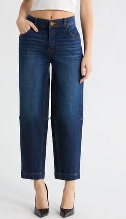 Democracy Relaxed Fit Barrel Leg Jeans in Indigo at Nordstrom Rack, Size 14