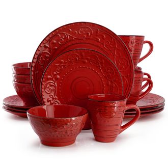 Elama Malibu 16-Piece Dinnerware Set, Service for 4