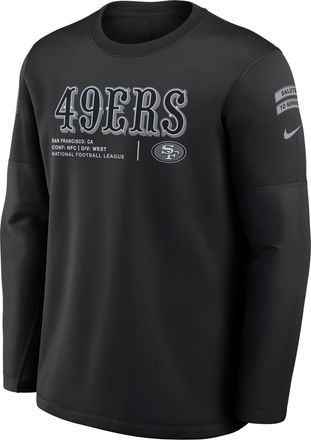Nike San Francisco 49ers Salute to Service Sideline Coaches Nike Mens NFL Pullover Crew in Black | 03BR00AA2T-97P