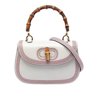 Gucci Pre-owned Bamboo Top Handle Satchel - Dames - Pre-owned - Wit - Maat: ONE Size Leer