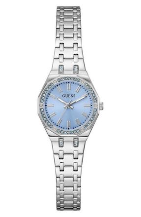 Guess Pixie Crystal Detail Bracelet Watch, 25mm in Silver Tone at Nordstrom