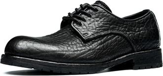 Generic Mens Low Block Heel Office Dress Shoes Lace Up Vintage Oxfords Round Toe Business Formal Shoes,Black,7.5 UK