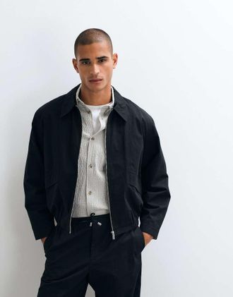 Asos Co-ords giacca harrington elegante in cotone nero
