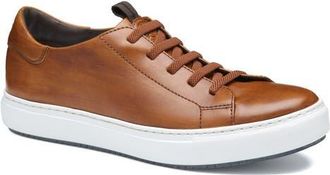 Johnston & Murphy Anson Lace To Toe Sneaker in Brown Hand-Stained Calfskin at Nordstrom, Size 10.5