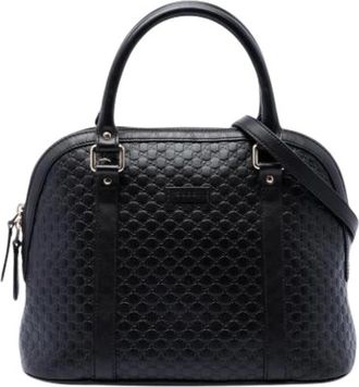 Gucci Pre-owned The Dome - Dames - Vintage Handtas - Zwart - ONE Size - Leer - Vintage
