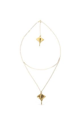 UNOde50 Short Double Chain Pendant Plated in 18K Gold with Manta Ray at Nordstrom