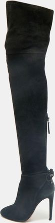Aquazzura Black Suede Gainsbourg Knee Length Boots