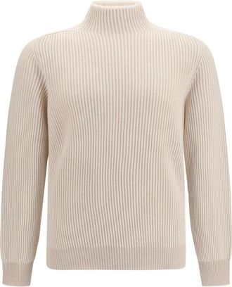 Brunello Cucinelli Off White Knitted Sweater