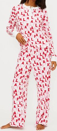 Beach Riot Pacific Long Sleeve Sleep Set In Fa La La Cheer