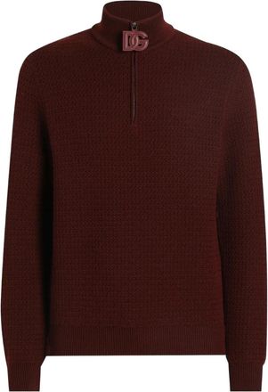 Dolce & Gabbana Maglione con mezza zip - Rosso